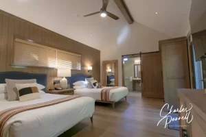 Bedroom in cabin 744 at Skamania Lodge