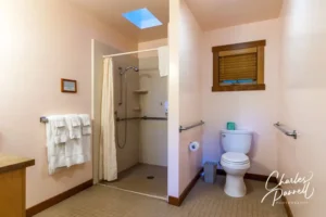Shower and Toilet in the Lark CabinShower and Toilet in the Lark Cabin