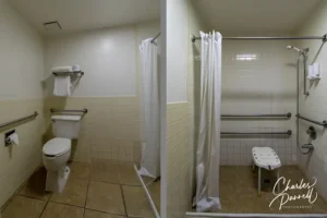 Bathroom in Room D2 at the Chisos Mountain Lodge